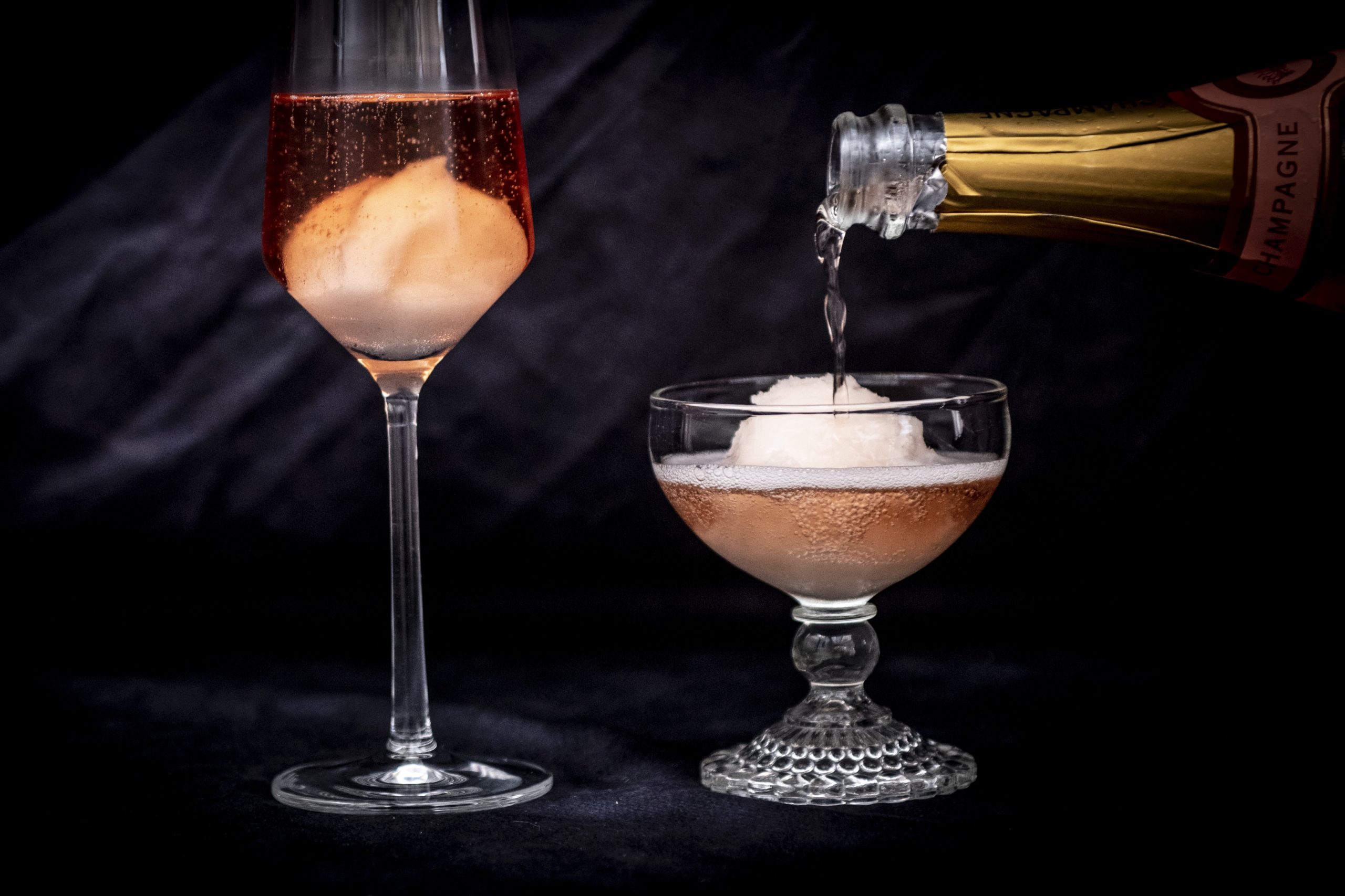 Sorbet au champagne rosé - Glacetronome